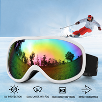Masque de ski sphérique, masque de ski double couche anti-buée, lunettes de ski unisexes pour l'extérieur