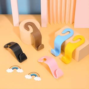 Car Seat Hooks Slip Hook Adhesive Plastic Black Brown Yellow Pink Blue For Rear Seat Storage <b>Interior</b> <b>Accessories</b> - Product Image 1