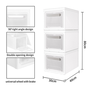 <span class=keywords><strong>Cestas</strong></span> y Contenedores de Almacenamiento Rectangulares de Plástico Lacado con Doble Tapa, Apilables, Ecológicos, de 90L de Capacidad, para Cocina, Despensa y Sala de Estar - Product Image 4