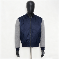 Blouson d'hiver en toile et cuir personnalisé OEM, coupe-vent imperméable, cargo avec col rabattable et capuche