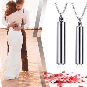 Evcil Hayvan Kedi Köpek Kremasyon Urn Kolye Paslanmaz Çelik Gümüş Kaplama Minimalist Parfüm Kolye Kolye Anıt Külleri Saklama - Product Image 5