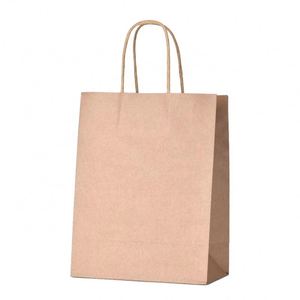 Bolsa de Papel Kraft con Asa de Cordón Trenzado, Bolsas Lisas al por Mayor con Impresión de Logotipo Personalizado - Product Image 3