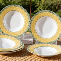 Assiettes en céramique florales rétro américaines très vendues, 9,5 pouces, lot de 6 dans une boîte, pour cadeaux et mariages