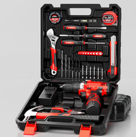 Ensemble Professionnel Sans Fil d'Outils Électriques Combinés pour Maison et Automobile, Kit Complet de Boîte à Outils Électriques