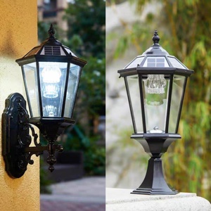 โคมไฟสวน LED สองหัว สีดำ สไตล์เรโทร สำหรับทางเดินในสวนและลานบ้าน - Product Image 4