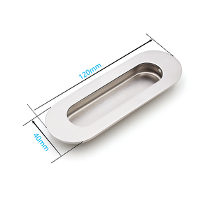 Tirador de puerta de bolsillo ovalado de 120MM, tirador de acero inoxidable satinado cepillado, puerta corredera empotrada oculta, cocina y dormitorio - Product Image 5
