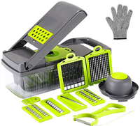 Vegetable 14 Pcs/Set Multifunctional Stainless Slicer Kitchen Tool Manual Onion Cutter Vegetable Chopper