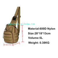 Bandolera Táctica tipo Mensajero de Tela Oxford Bolso de Pecho Táctico de Hombro con Sistema Molle para Hombre
