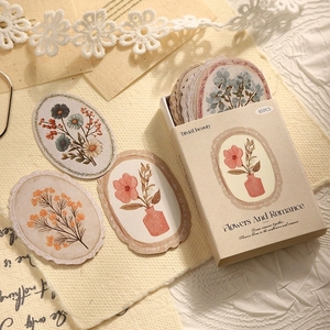 สติกเกอร์แบบติดเอง 45 ชิ้นต่อกล่อง คอลเลกชันกราฟิกสวนอันเงียบสงบ กล่องสติกเกอร์ตกแต่งวันหยุด แบบไดคัทพิมพ์ลาย - Product Image 3