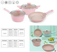 Ensemble de batterie de cuisine antiadhésive pour la maison, comprenant une casserole à lait et une poêle à frire en granit antiadhésif, compatible induction
