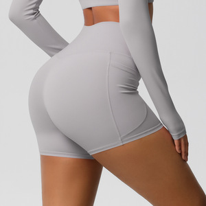 Shorts de Yoga de Cintura Alta con Efecto Levanta Glúteos para Mujer, con Bolsillo para Teléfono Móvil, Ajuste Delgado, Elásticos, para Entrenamiento Deportivo y Ropa Deportiva Activa - Product Image 5