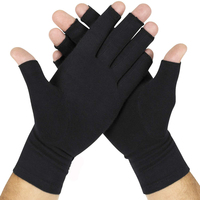 Gants de compression multicolores à demi-doigts, analgésiques, chauffants, pour le traitement des rhumatismes et de l'arthrite.