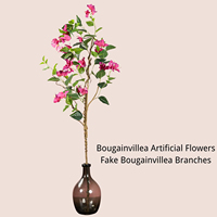 Fleurs artificielles en caoutchouc Bougainvillier pour la décoration d'événements en plein air, toucher réaliste, résistant aux UV, décoration de hall d'hôtel