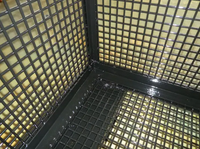 Conteneur en treillis métallique empilable robuste, bac de stockage métallique pour entrepôt avec poches pour chariot élévateur et anneaux de levage