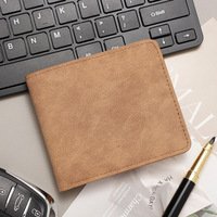 Dompet pendek warna polos sederhana, dompet kulit tipis lembut multifungsi baru