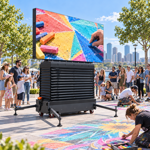 Écran LED extérieur grand format P4 sur roues, résistant au vent, panneau publicitaire réutilisable pour événements de divertissement en plein air, festivals et carnavals. - Product Image 6