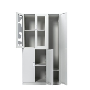 Armoire de bureau en métal avec portes en verre, durable, de type vertical, de forme rectangulaire, pour usage professionnel - Product Image 5