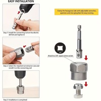 Jeu de 14 extracteurs de vis électroplaqués à filetage inversé, outils électriques, clés manuelles, étui en plastique