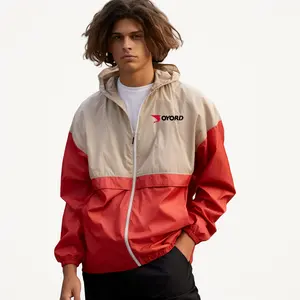 Custom logo windbreaker lightweight waterproof printed full zipper streetwear camo camping jacket wind breaker