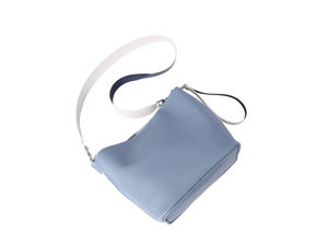 Luxury Top Grain Leather Lady's <b>Shoulder</b> <b>Bag</b> Premium Fashionable Blue and <b>White</b> Contrasting Craftsmanship Sling <b>Bag</b> - Product Image 4