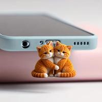 Bouchon anti-poussière pour téléphone, pendentif mignon 2D et 3D, compatible avec iPhone et port Type-C