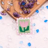 Kunshan Krell petite fleur de tulipe fraîche belle timbre forme patch de broderie personnalisation