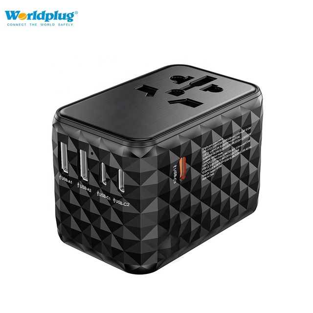 Worldplug GaN Technology Fast Travel Wall Charger Adaptor 65W PD 45W Output Universal International World Travel Plug Adapter