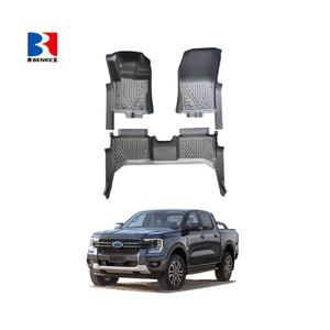 ชุดพรมปูพื้นรถยนต์ TPE 5D กันน้ำ 3 ชิ้น สำหรับรถฟอร์ด เรนเจอร์ ปี 2023 รุ่นพวงมาลัยซ้าย  สำหรับทุกสภาพอากาศ - Product Image 1
