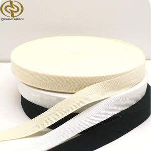 ZHONGXI usine en gros 100% coton naturel <span class=keywords><strong>ruban</strong></span> <span class=keywords><strong>sergé</strong></span> Style blanc sangle pour <span class=keywords><strong>ruban</strong></span> d'emballage durable sangle tissée personnalisée - Product Image 2