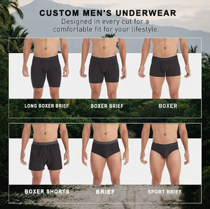 ミッドライズコットンスパンデックスメンズボクサーブリーフ通気性4XLメンズ下着毎日使用するニットカナダ写真 - Product Image 2