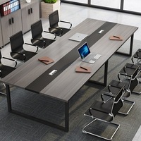 Table de réunion en bois populaire, bureau de conférence simple pour zone de discussion d'entreprise