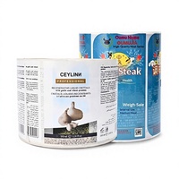 Rouleau d'étiquettes adhésives en papier kraft de qualité alimentaire personnalisées, imprimées pour l'emballage des bouteilles de jus de fruits et de boissons