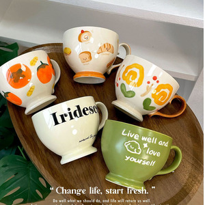 Gobelet vintage en crème de grande capacité, niche, <span class=keywords><strong>mug</strong></span> avec alphabet <span class=keywords><strong>anglais</strong></span> - Product Image 3