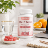 Vitamin Rambut Gummies Label Pribadi OEM, Vitamin Kompleks dengan Biotin dan Vitamin C E Gummies untuk SUPLEMENT Rambut