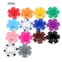 Jetons de Poker Texas Hold'em en Argile 14 Grammes Professionnels Haute Qualité Couronne Las Vegas Céramique ABS Logo Personnalisé Jeu de Jetons de Casino