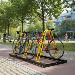 Soporte para Bicicletas Cuádruple Ecológico, Reversible, Resistente, con Recubrimiento Electrostático en Polvo, 40x150cm, de Acero, para Estacionamiento de Bicicletas de Carretera en Exteriores - Product Image 3