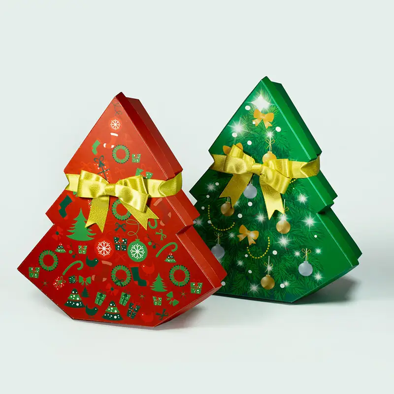 Professional Personalised Printed Christmas Tree Shape Sweet Chocolate Packing Box
