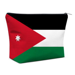กระเป๋าซิปผ้าแคนวาสลายธงชาติจอร์แดนแบบกำหนดเอง ขนาดใหญ่ 23x17 ซม. กระเป๋าใส่เครื่องสำอางสำหรับเดินทาง ของขวัญสำหรับผู้หญิงและเด็กผู้หญิง ขายส่งจากโรงงาน - Product Image 1