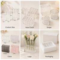 Maßgefertigter Klarer Acryl-Blumenvasenhalter Moderner Blumenarrangement-Ständer für Hochzeitstisch-Dekoration und Wohnraumgestaltung