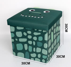 Tabouret de rangement en forme de dinosaures mignons avec siège rembourré doux, tabouret pour enfants, tabouret en éponge et polyester pour salon et chambre à coucher - Product Image 4