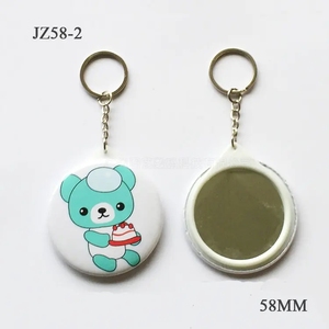 58mm Round Keychain Mirror Button Tin Badge Custom Butterfly Design Metal Blank for Lapel Pins &amp; Souvenirs Craft <strong>Applications</strong> - Product Image 1