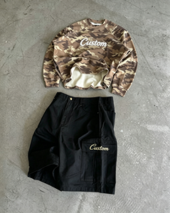 Custom Camouflage Waffle Embroidery Screen Printing Long Sleeve Streetwear Digital Printed <b>Thermal</b> Long Sleeve Shirt for Men - Product Image 3