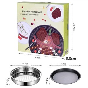 Barbecue au <span class=keywords><strong>charbon</strong></span> de bois pliable d'extérieur, à long manche réglable, portable, en acier inoxydable, multifonctionnel pour le camping - Product Image 3