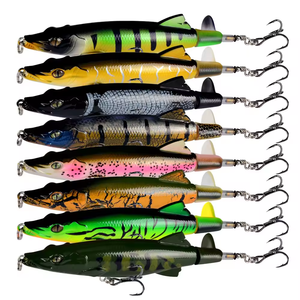 130mm 16g Popper hélice Topwater leurre <span class=keywords><strong>de</strong></span> pêche appât artificiel dur Crocodile Wobblers queue rotative matériel <span class=keywords><strong>de</strong></span> pêche - Product Image 5