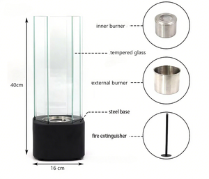 Decoración de mesa para exteriores, lámpara de chimenea portátil de acero inoxidable, barra creativa, estufa de calefacción interior, luces de vidrio, Alcohol de roca - Product Image 2