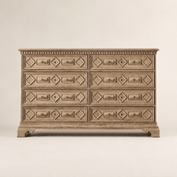 Nouvelle commode de chevet de style palais, luxueuse, faite à la main, en bois, avec 8 tiroirs, pour les opérateurs de villas et de manoirs