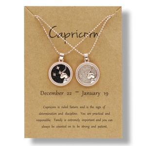Collana con Ciondolo a Moneta dei 12 <span class=keywords><strong>Segni</strong></span> <span class=keywords><strong>Zodiacali</strong></span> in Lega Dorata con Zirconi Naturali, Regalo di Anniversario per Ragazze - Product Image 5