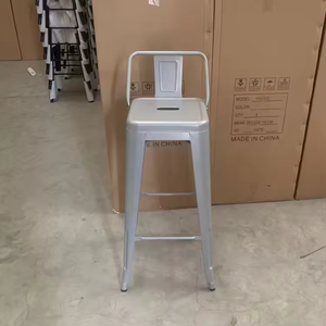 Phật sơn dựa vào ghế nhà sản xuất chuyên nghiệp đánh bóng cổ đầy màu sắc mộc mạc kim loại thanh ghế phân với tựa lưng - Product Image 5