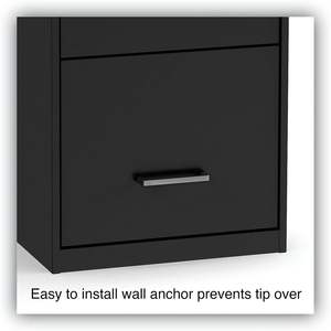 Alera Soho Vertical <b>File</b> Cabinet 3 Drawers Black <b>File</b>/<b>File</b>/<b>File</b> Letter 14\" X 18\" X 34.9\" - Product Image 4