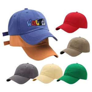 OEM topi Baseball 100% katun lembut grosir 6 Panel polos bordir tidak terstruktur kustom topi ayah kosong kualitas tinggi